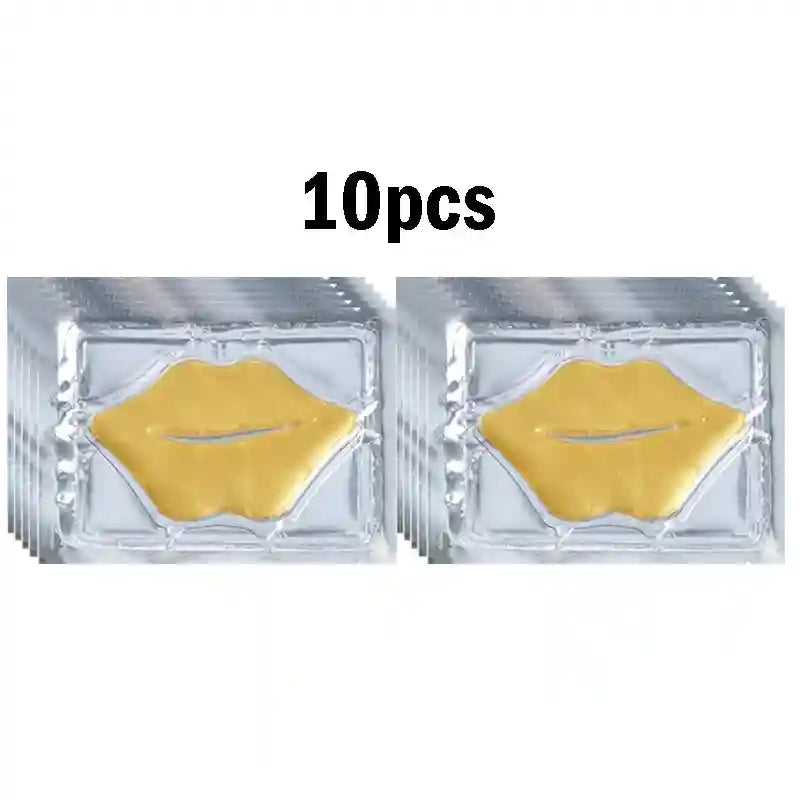 Crystal Collagen Lip Mask - Hydrating Lip Treatment for Plump Lips Lip Care Gold 10pcs Tidesmit