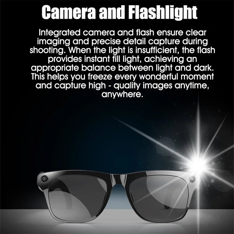 Smart Glasses with AI Camera and 1080P HD Bluetooth Audio Tidesmit