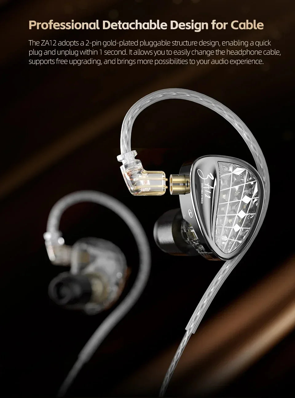 Wired Hybrid In-Ear Monitor Headphones with Dual Tuning by Tidesmit Tidesmit