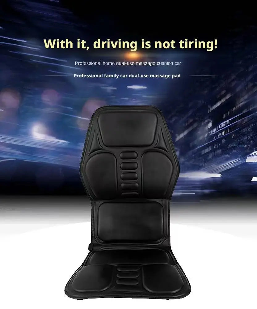 Portable Car Massage Cushion - Heated Deep Tissue Seat Pad Black Massage Cushion Tidesmit