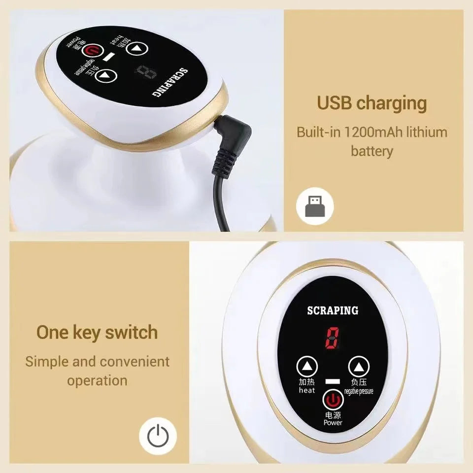 Electric Guasha Body Massager with Heat Therapy and Suction Body Shaping Massage Equipment Tidesmit