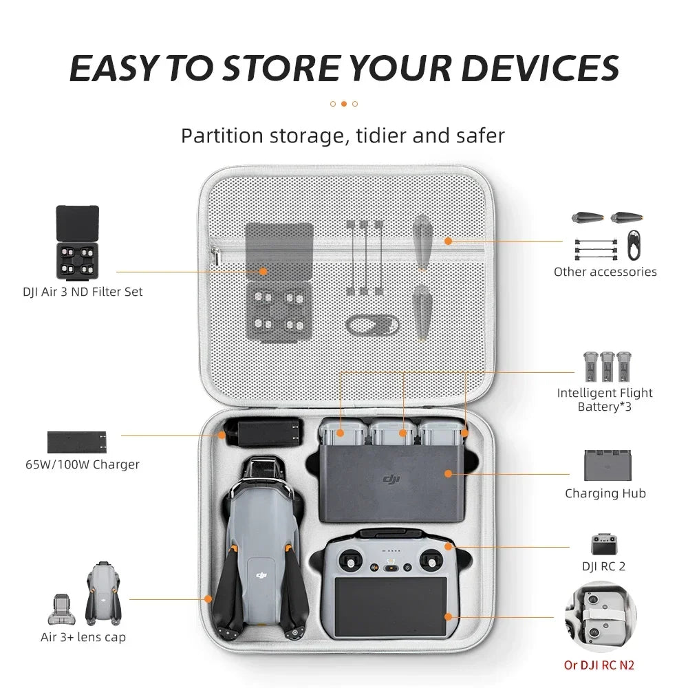 DJI Air 3S Carrying Case | Waterproof Hard Shell Travel Bag Tidesmit