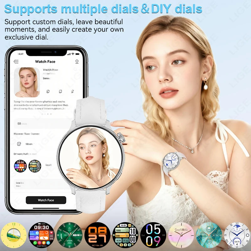 LIGE Sports Smart Watch for Women Wireless Call Heart Rate Sleep Monitor Multiple Sports Modes for Running Yoga Fitness Ladie