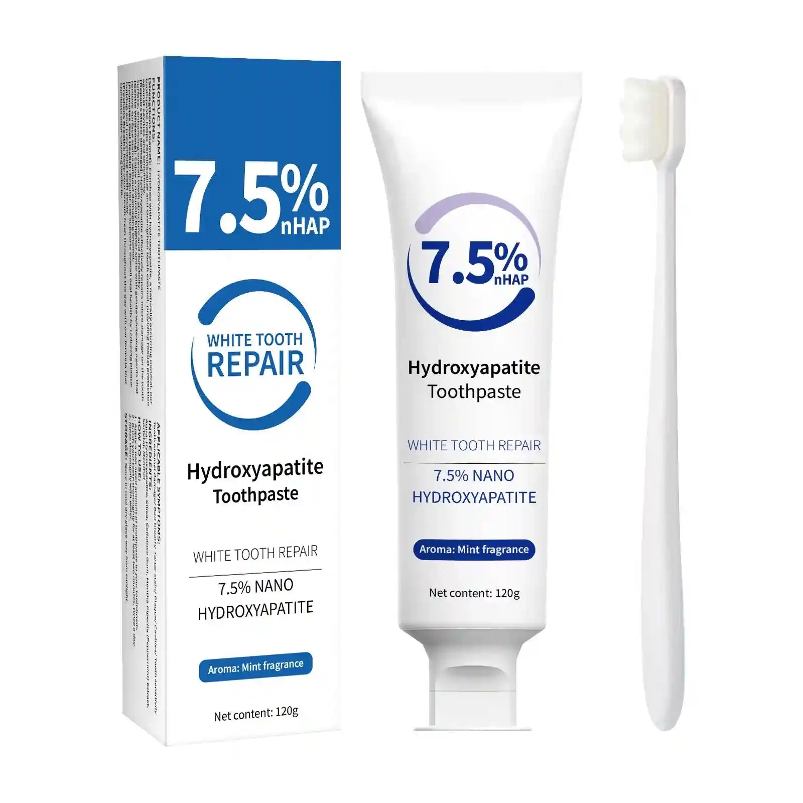 Tidesmit 120g hydroxyapatite toothpaste and whitening pen set for gentle stain removal and oral care.