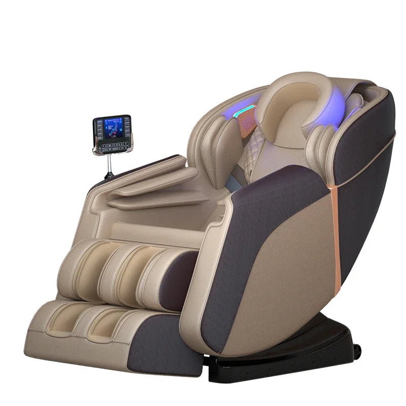 Full Body Massage Chair Zero Gravity with Foot Roller by Tidesmit Massage Chairs Golden Brown Tidesmit