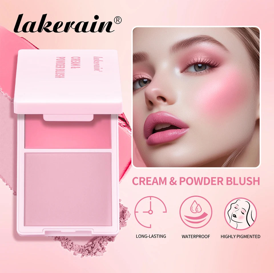 Tidesmit cream and powder blush palette shade swatch showing high pigment peach and pink face makeup texture