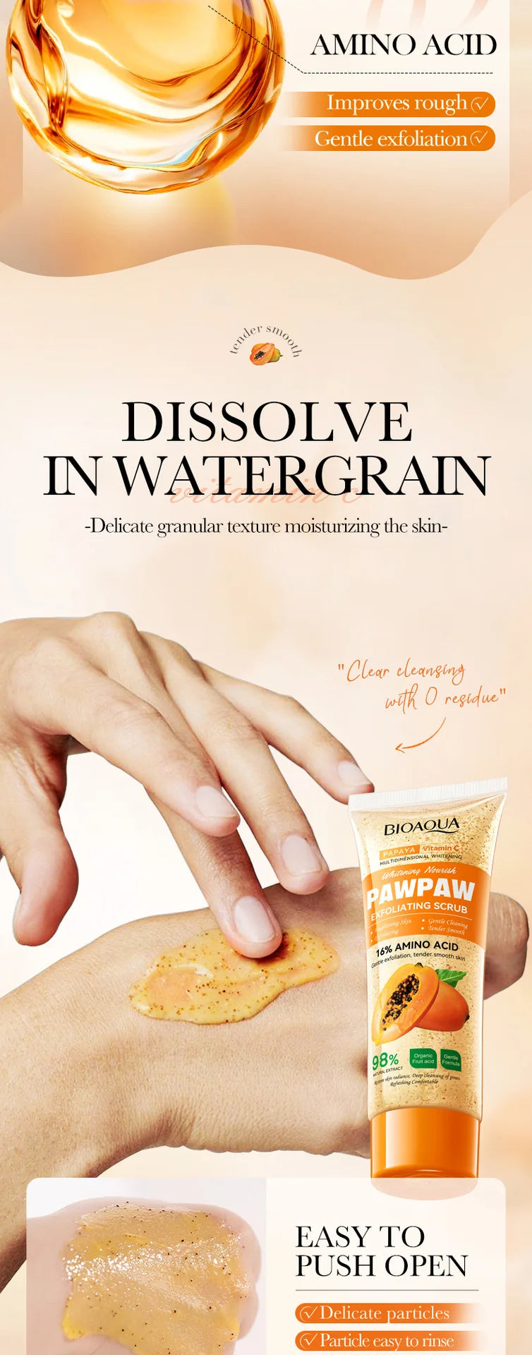 Papaya Vitamin C Exfoliating Scrub - Deep Cleansing Natural Skincare Scrubs Treatments Tidesmit