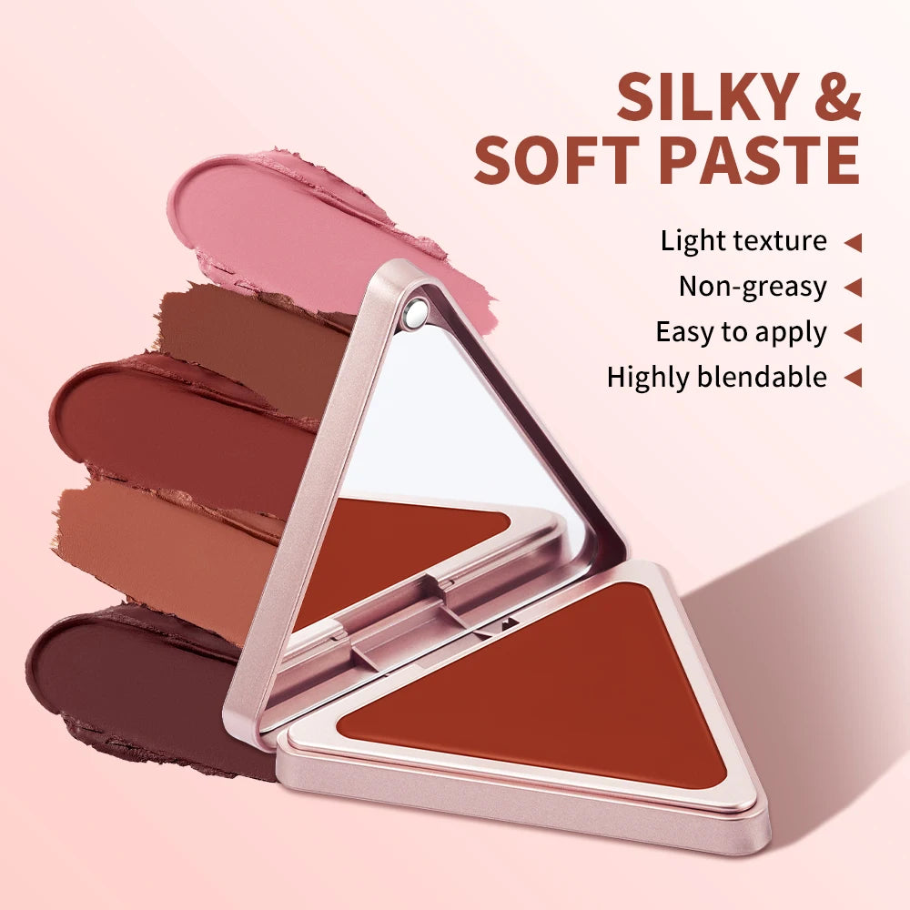 Tidesmit Higher Standard satin matte cream blush swatch showing long-lasting natural low saturation face makeup