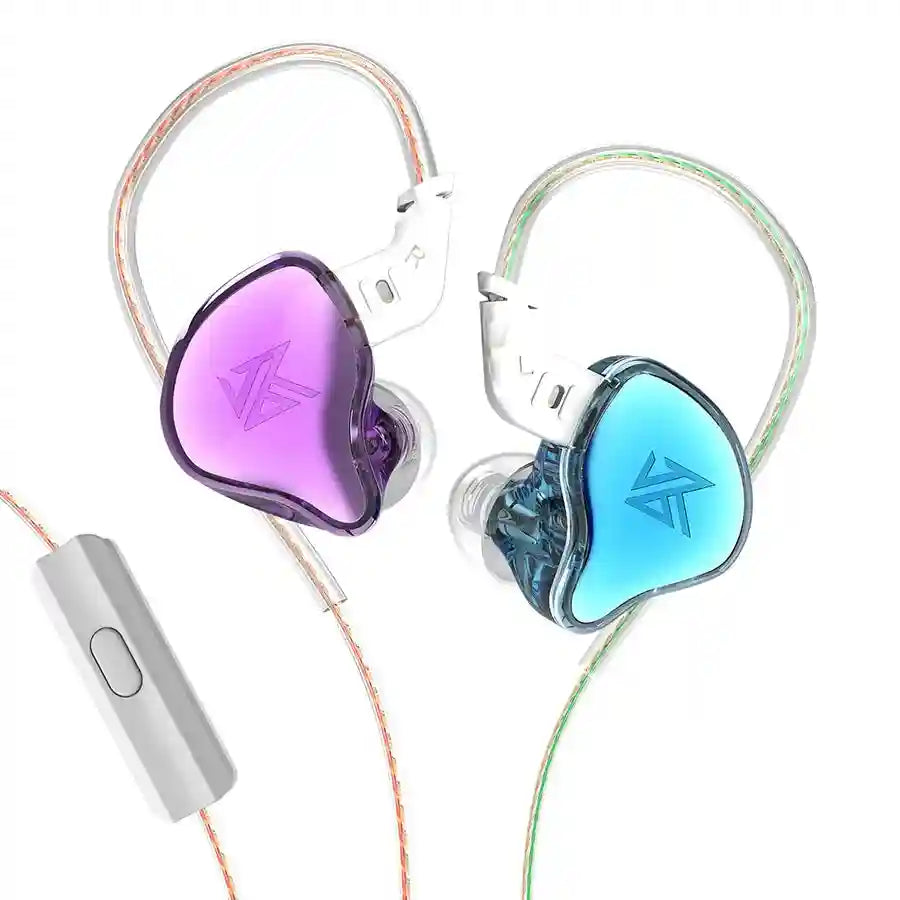 Wired In-Ear Monitors with Noise Isolation and Deep Bass Control blue purple MIC Tidesmit