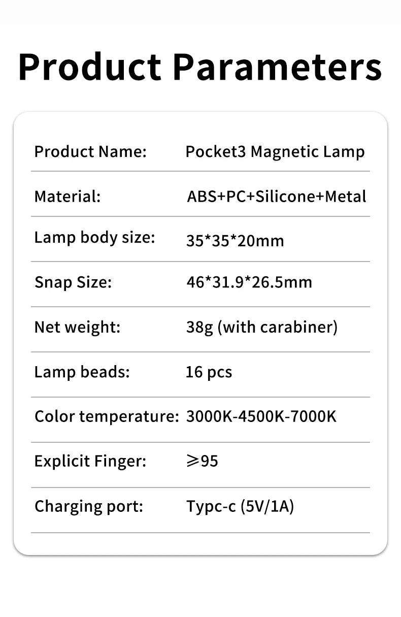 Pocket 3 Magnetic LED Fill Light for Content Creation Tidesmit