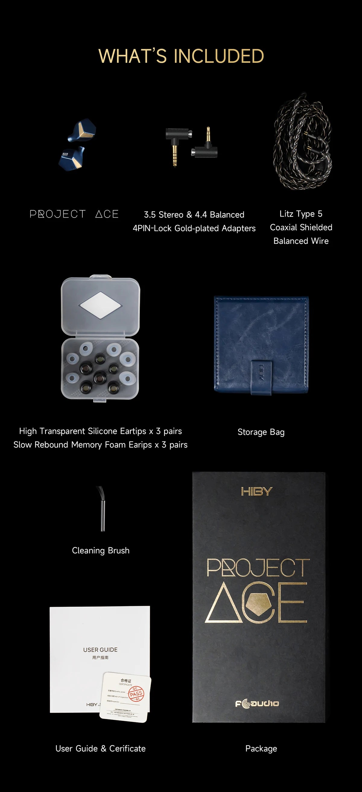 HiBy Project Ace IEMs | Beryllium-Plated Dynamic Driver HiFi Earbuds Tidesmit