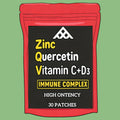 Zinc Quercetin Transdermal with Black Seed Zinc Picolinate Vitamin C Vitamin D3 Respiratory Support 30 Patches