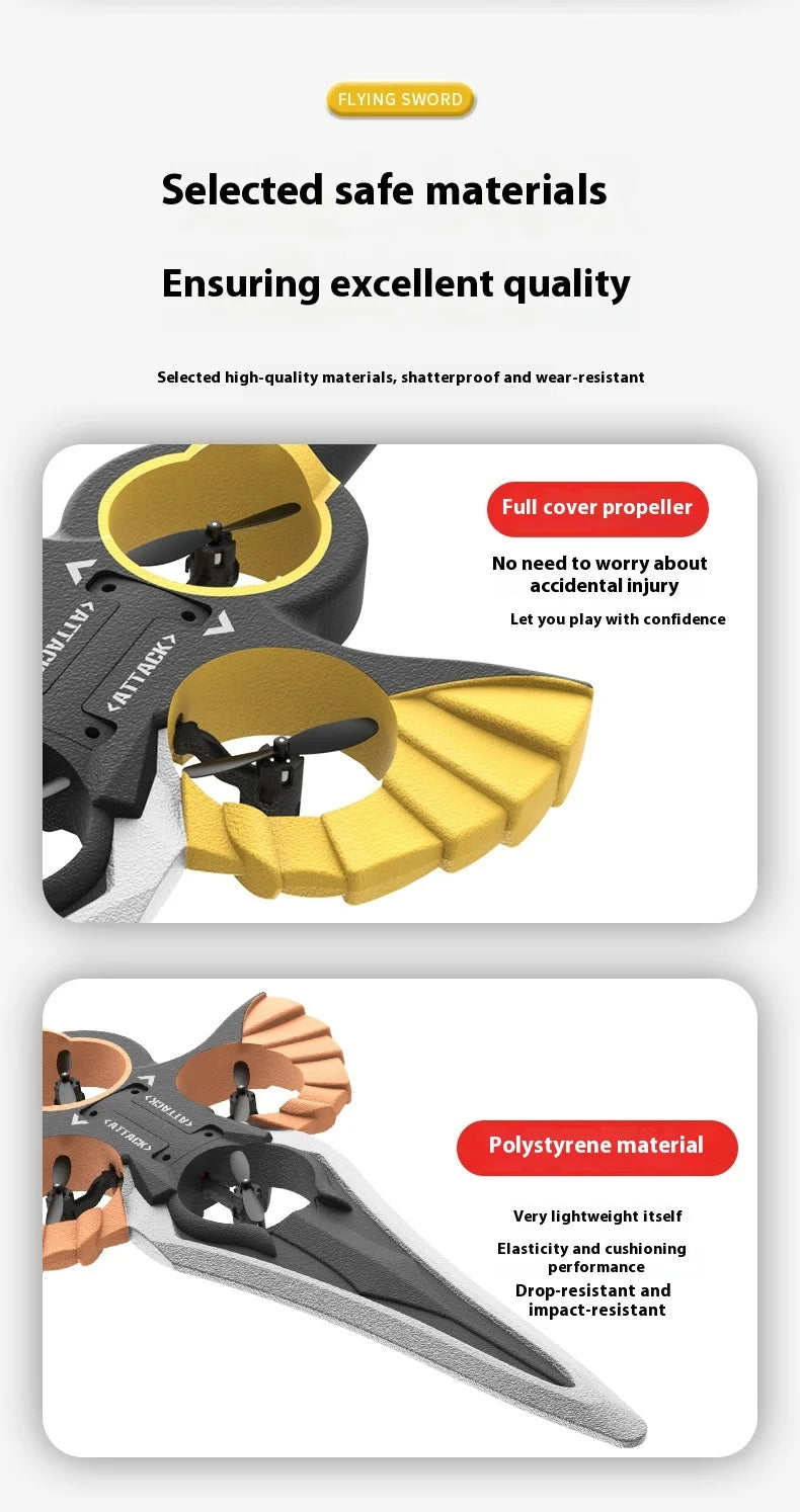 Gesture Controlled Flying Sword Drone with Remote Control Tidesmit
