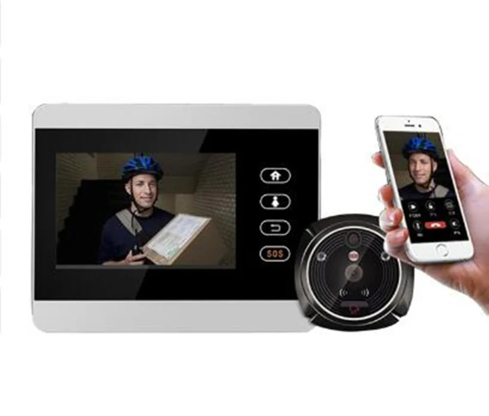 4Inch IPS Screem Rollup APP WIFI+GSM Doorbell Visual Door Viewer IR Night Vision Motion Detection Video Door Phone Camera