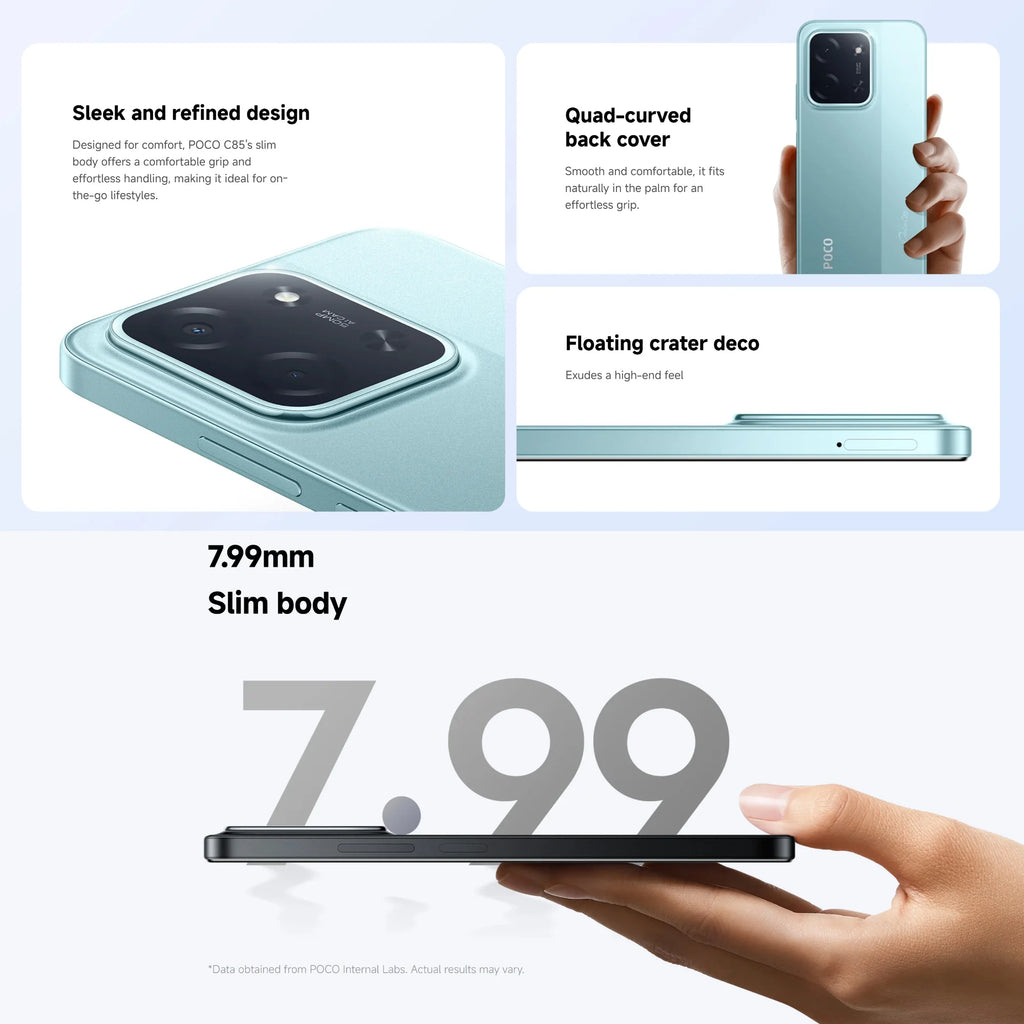 POCO C85 4G Smartphone 8GB 256GB - 120Hz Display, Global Version AE Tidesmit