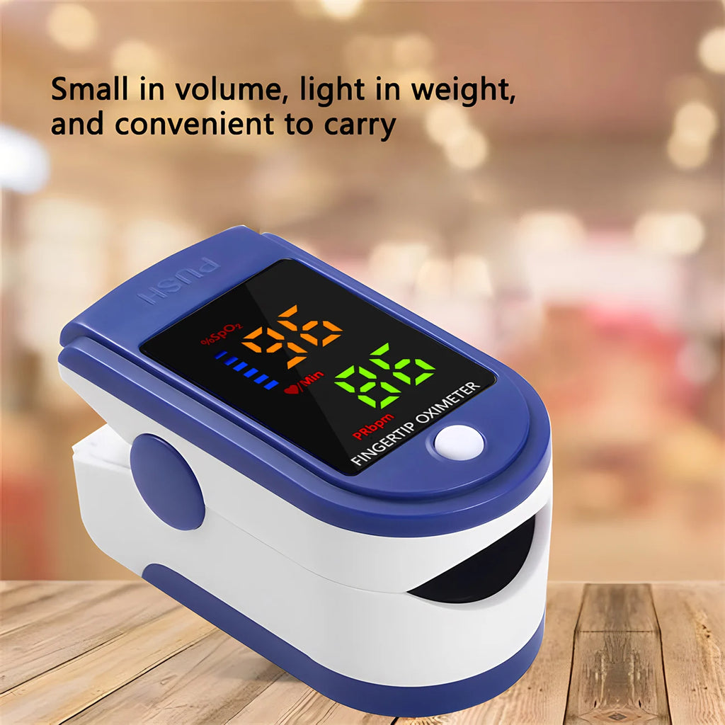 Fingertip Oximeter Blood Oxygen Saturation Monitor SpO2 With Pulse Rate Measurement Portable LED Display No Battery