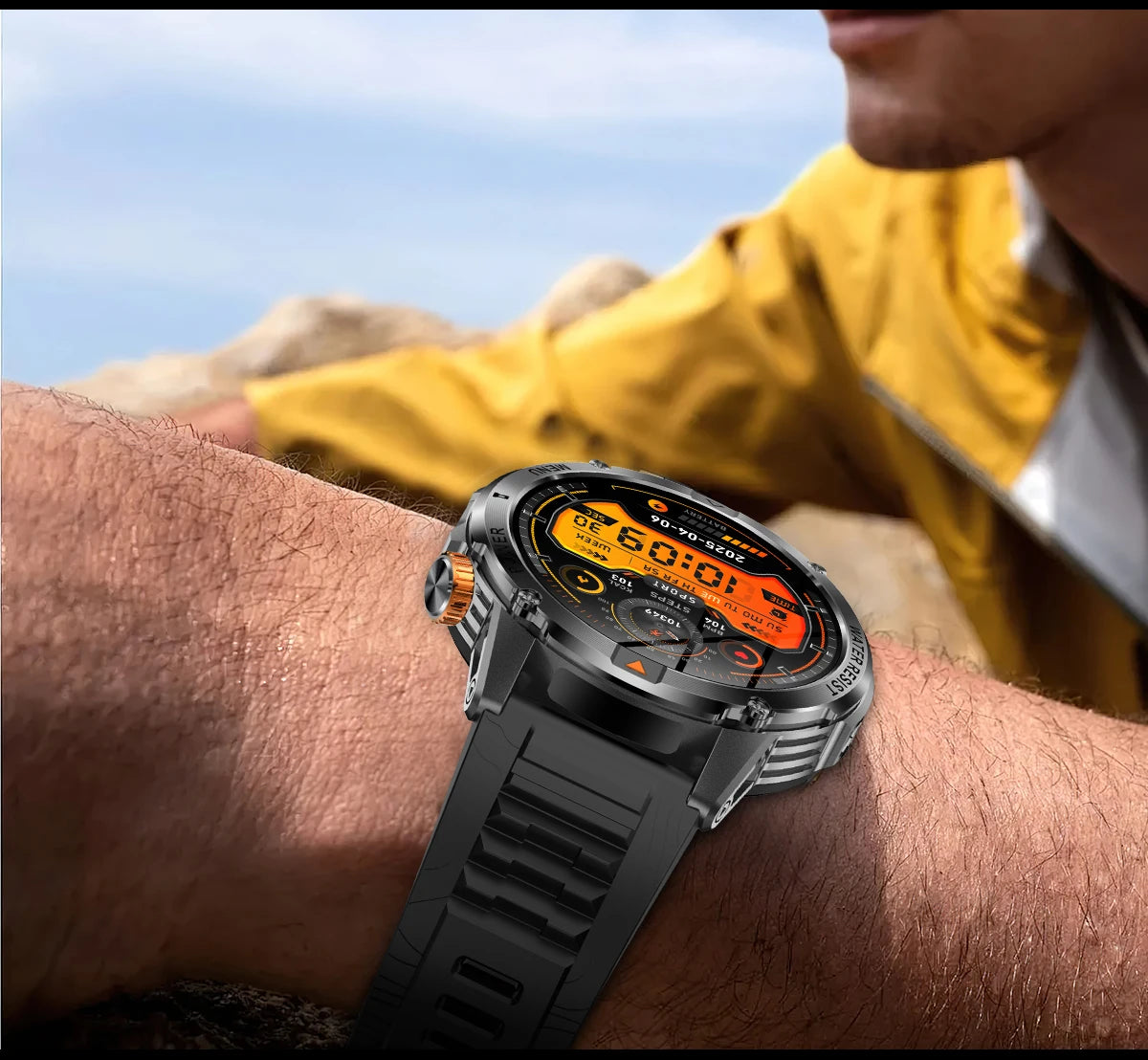 YLL-AK93 Outdoor Sport for Smart Watch Fitness Tracker Sleep Tracker IP67 Waterproof Heart Rate Monitor AMOLED Screen