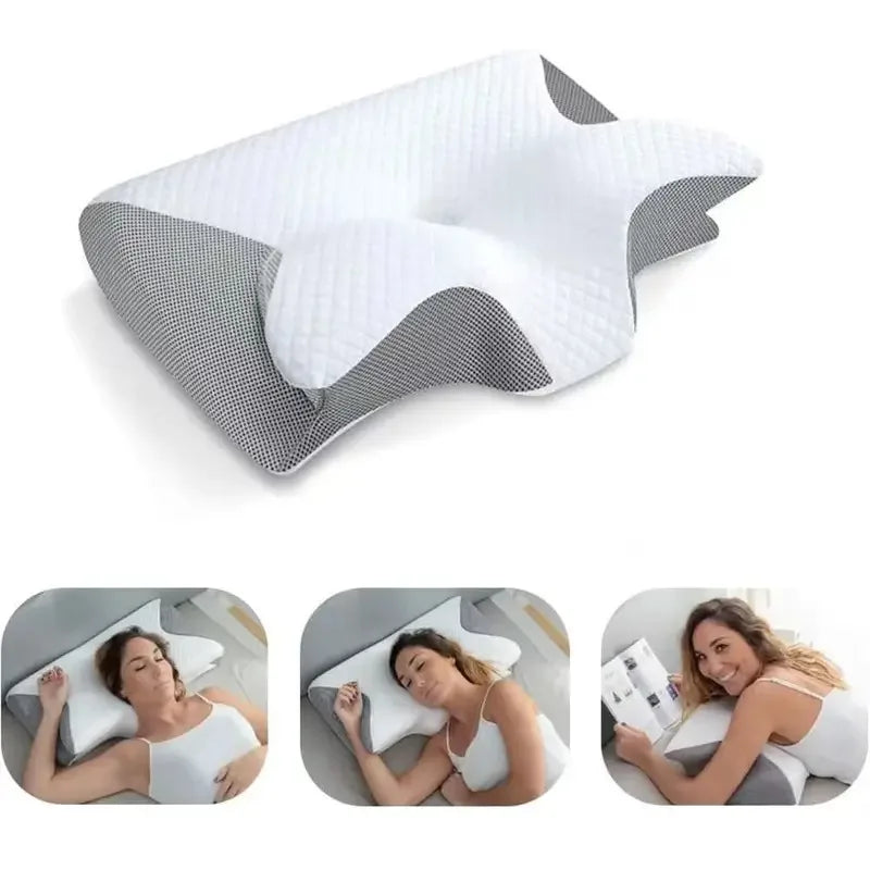Butterfly Memory Foam Neck Pillow – Ergonomic Orthopedic Cervical Support Back Massage Instrument Tidesmit
