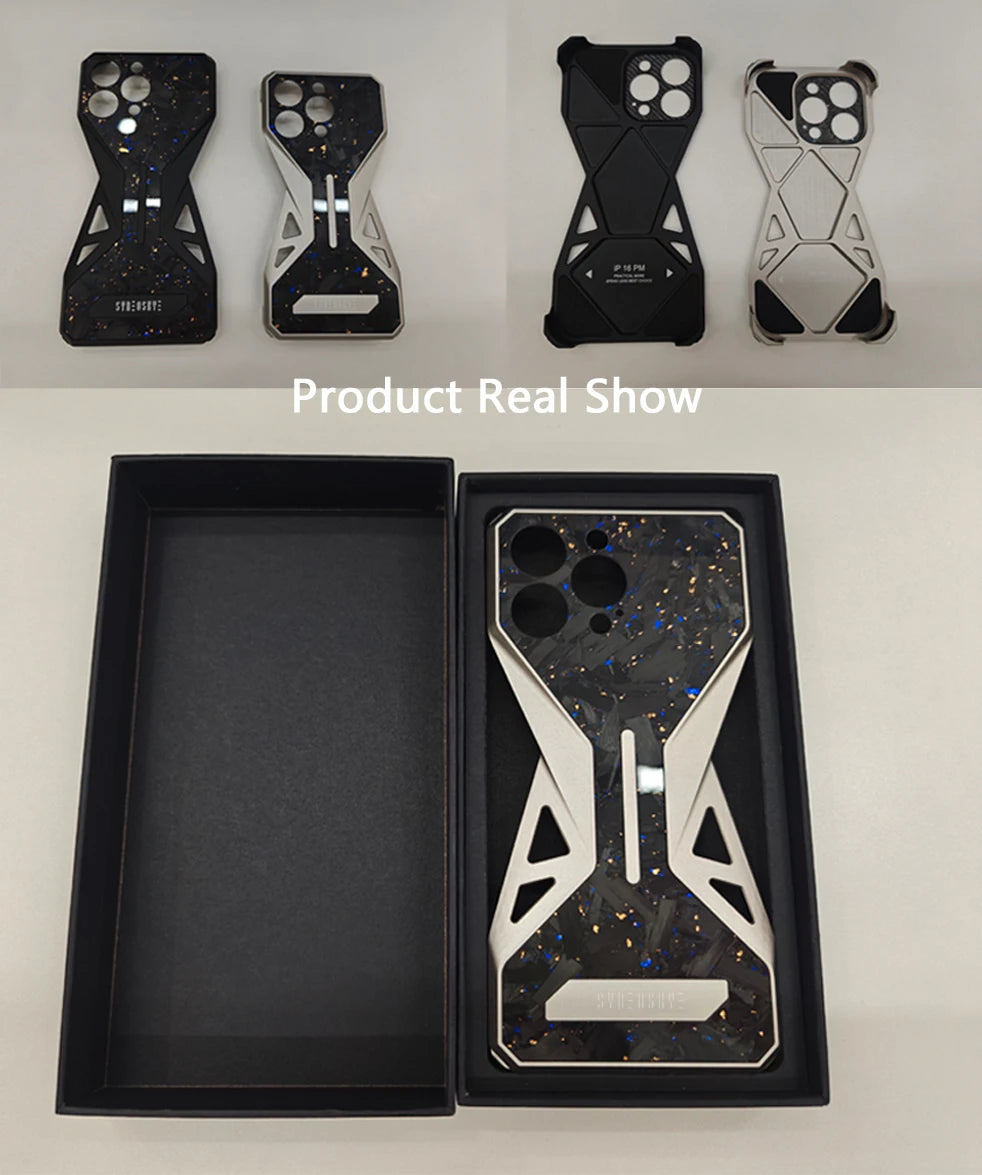 iPhone 16 Pro Max Case - Forged Carbon Fiber Metal Lens Guard Tidesmit