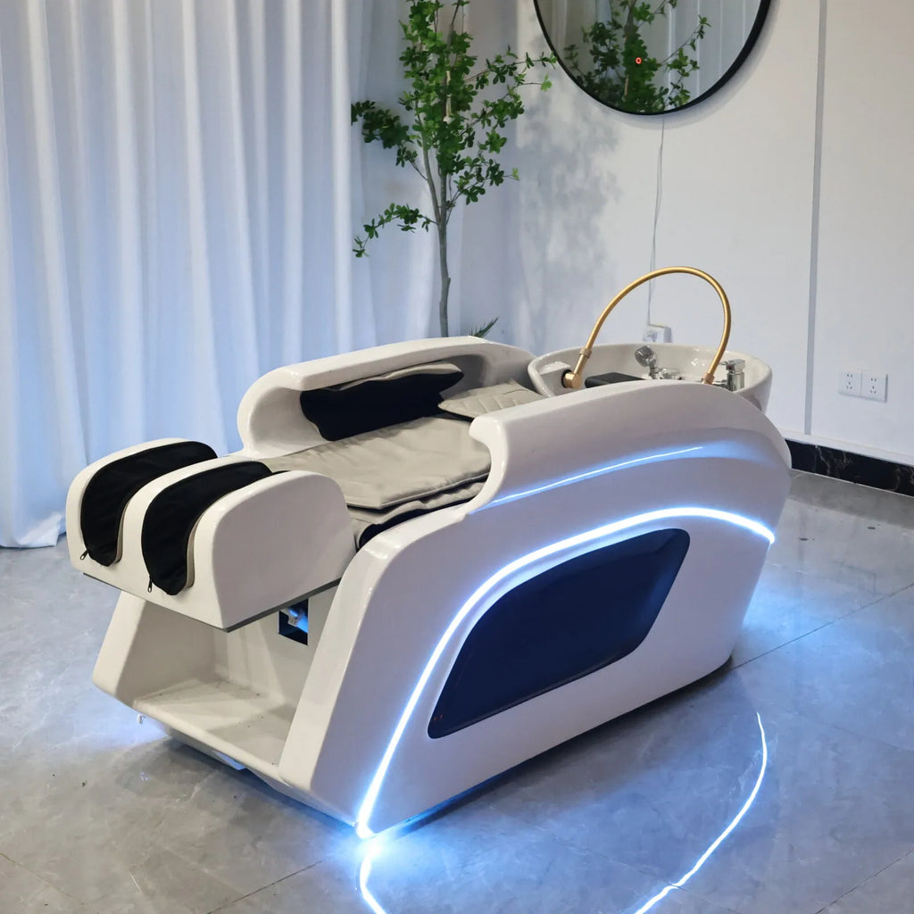 Massage Shampoo Bed for Salons – Ergonomic Hair Wash Station with Heat Massage Chairs Tidesmit