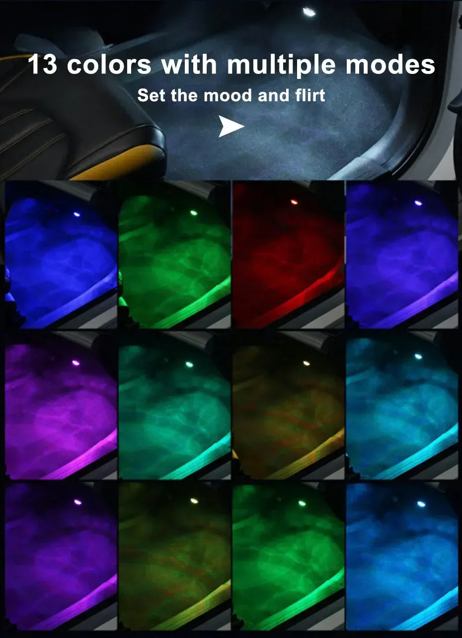Wireless LED Car Interior Lights - Multi-Color Adhesive Set Tidesmit