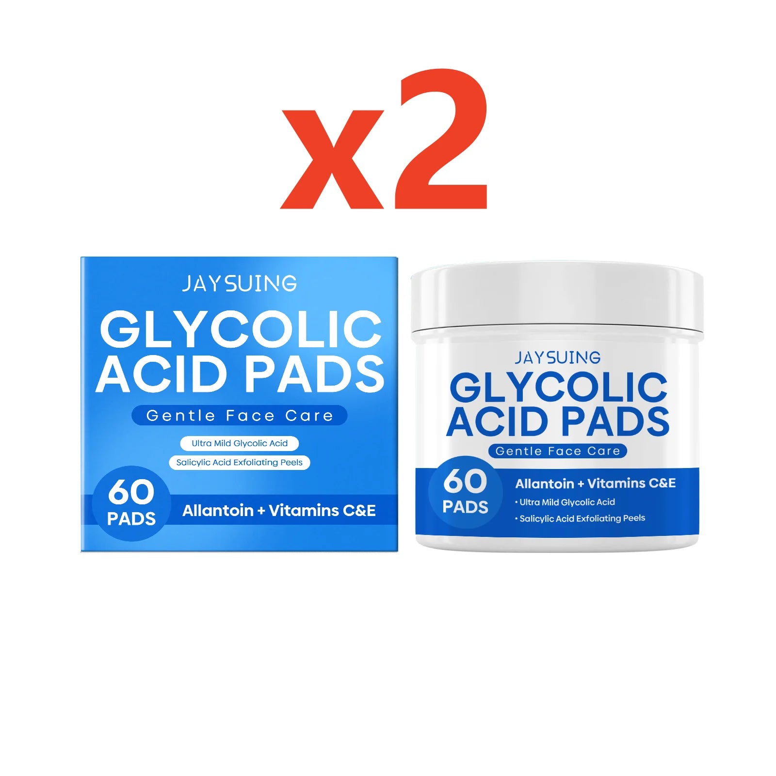 Glycolic Acid Exfoliating Pads | Salon-Quality Brightening Treatment Scrubs Treatments 120pads boxed Tidesmit
