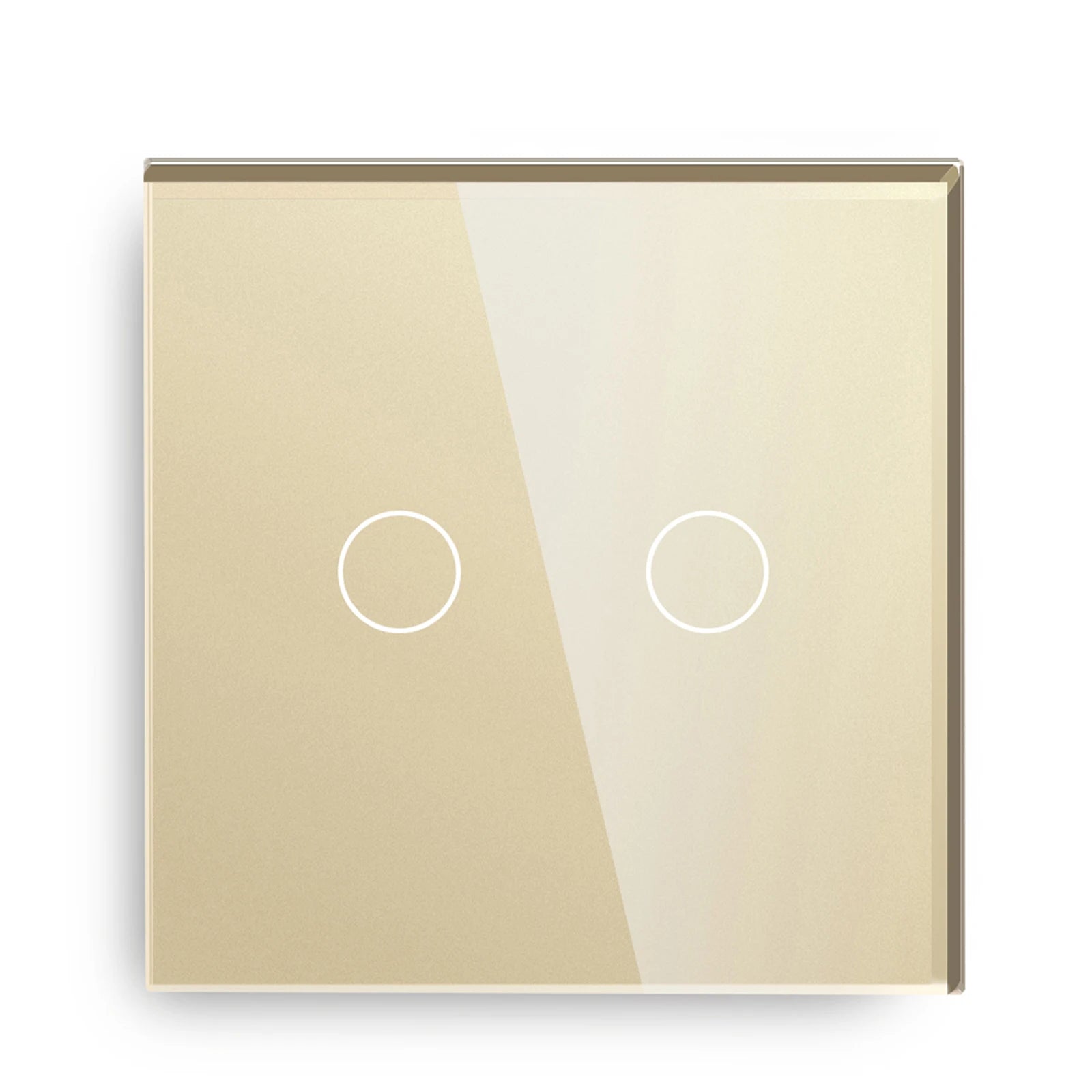 Crystal Glass WiFi Smart Light Switch | App-Controlled Wall Mount 2 Gang 1 Way Gold Tidesmit