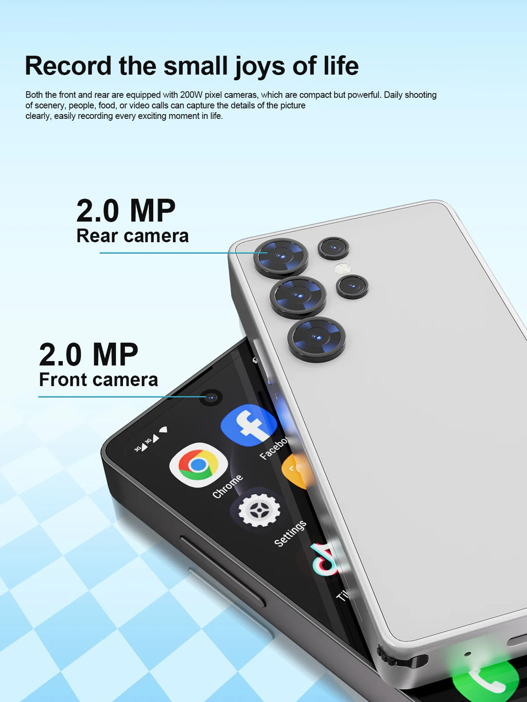 SERVO Built-in Stylus Mini Smartphone Android 3G Cellular 4" Display 16GB ROM GPS Face Unlock Tiny Mobile Phones WIFI Play Store