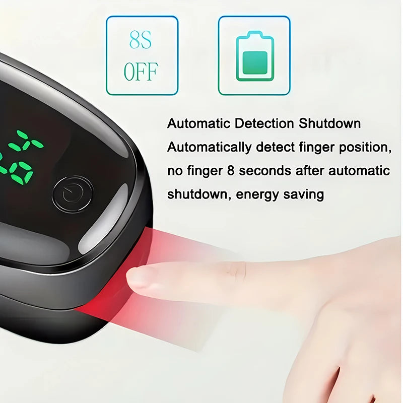 Finger Pulse Oximeter OLED Blood Oxygen Saturation Heart Rate Monitor Oxymeters Medical With Respiratory Digital Oximeter
