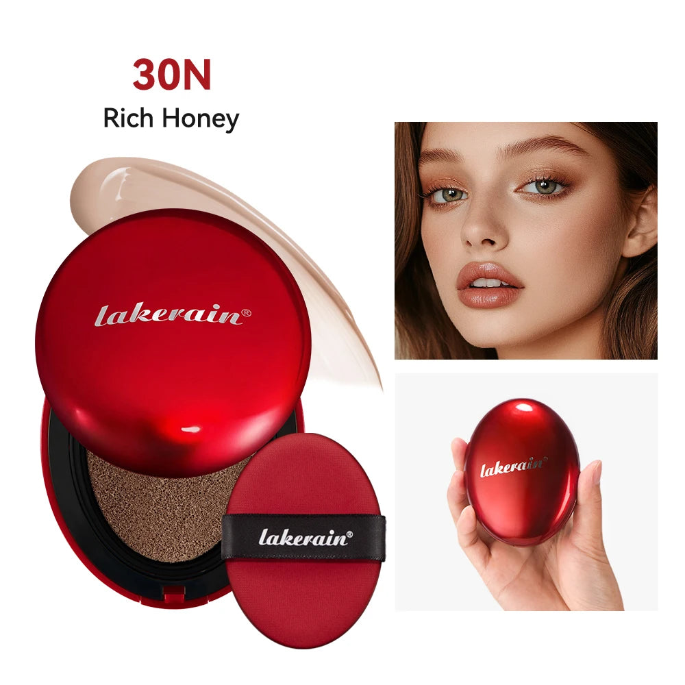Tidesmit long-lasting semi-matte cushion foundation with 72-hour coverage and sun protection texture close-up