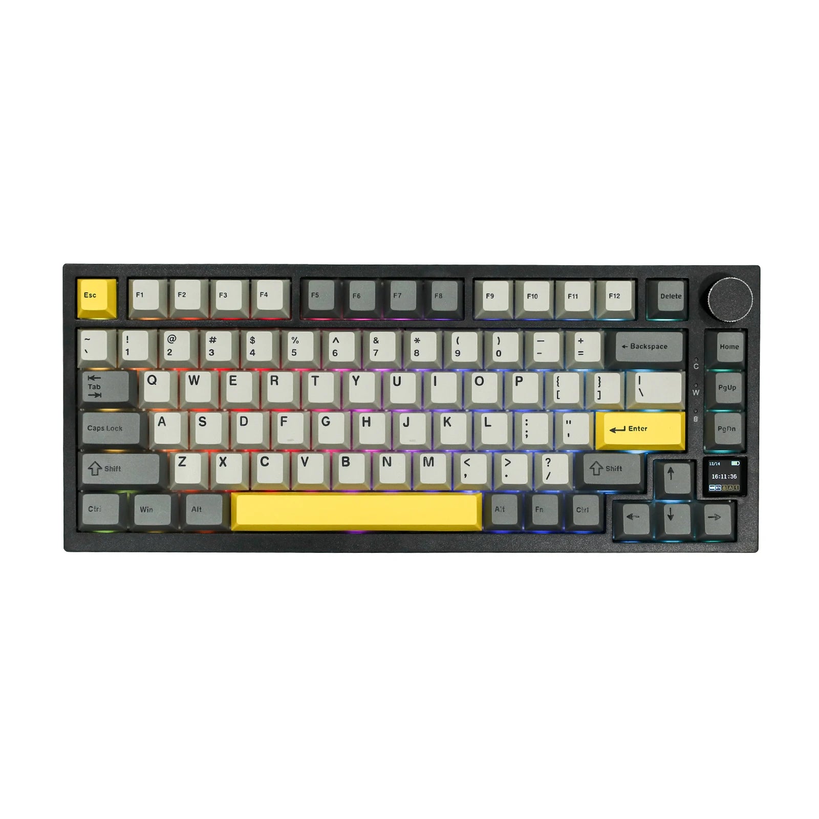 Ajazz AK820 Pro 75% Gasket-mounted Wired/Bluetooth 5.1/2.4G Wireless Mechanical Keyboard with TFT Screen for Win/Mac