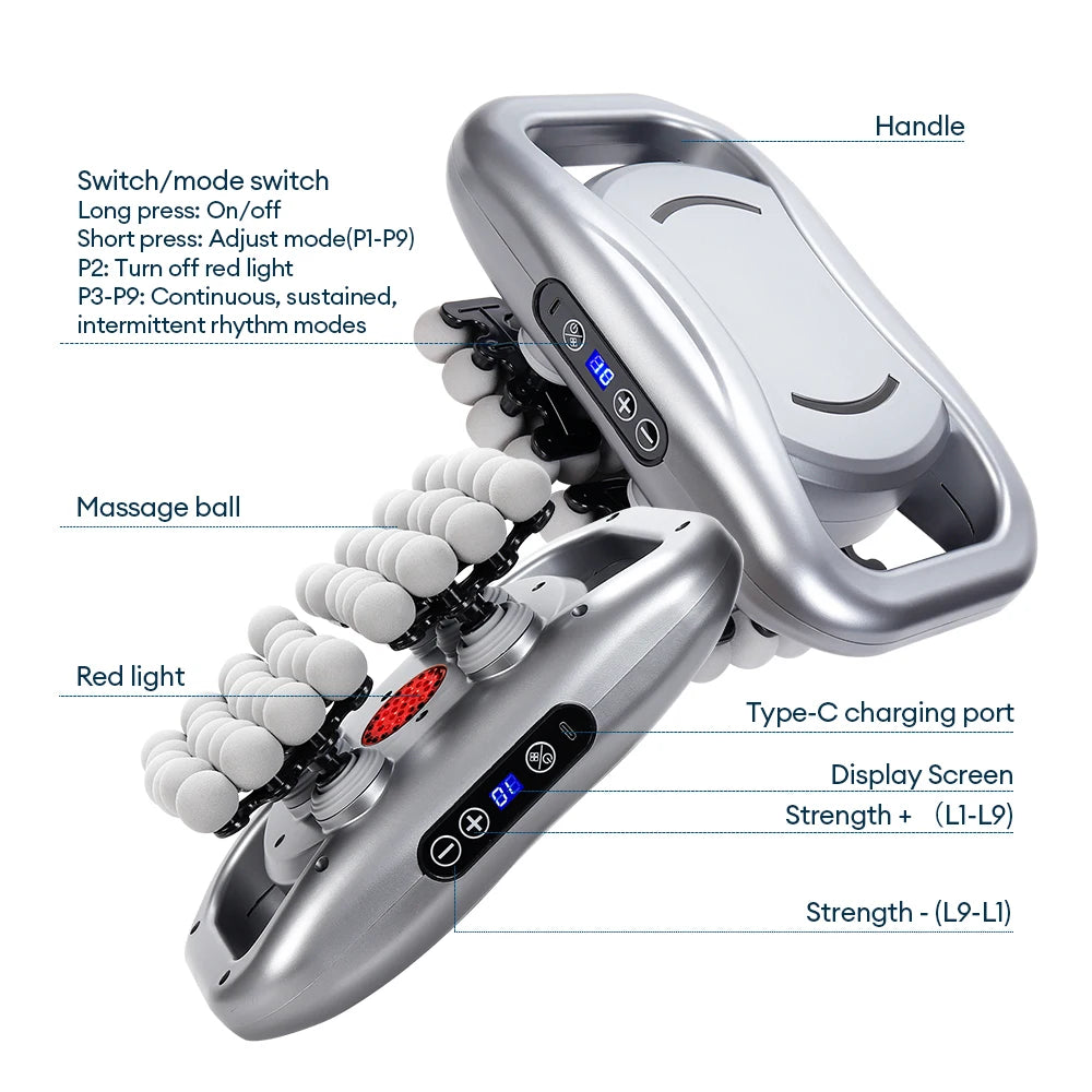 Deep Tissue Muscle Massage Gun | 48 Heads | Silent Electric Massager Back Massage Instrument Tidesmit