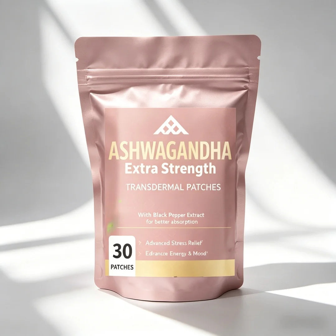 30 Patches Ashwagandha Transdermal Patches With Black Pepper Mood Support, Focus, Energy Support