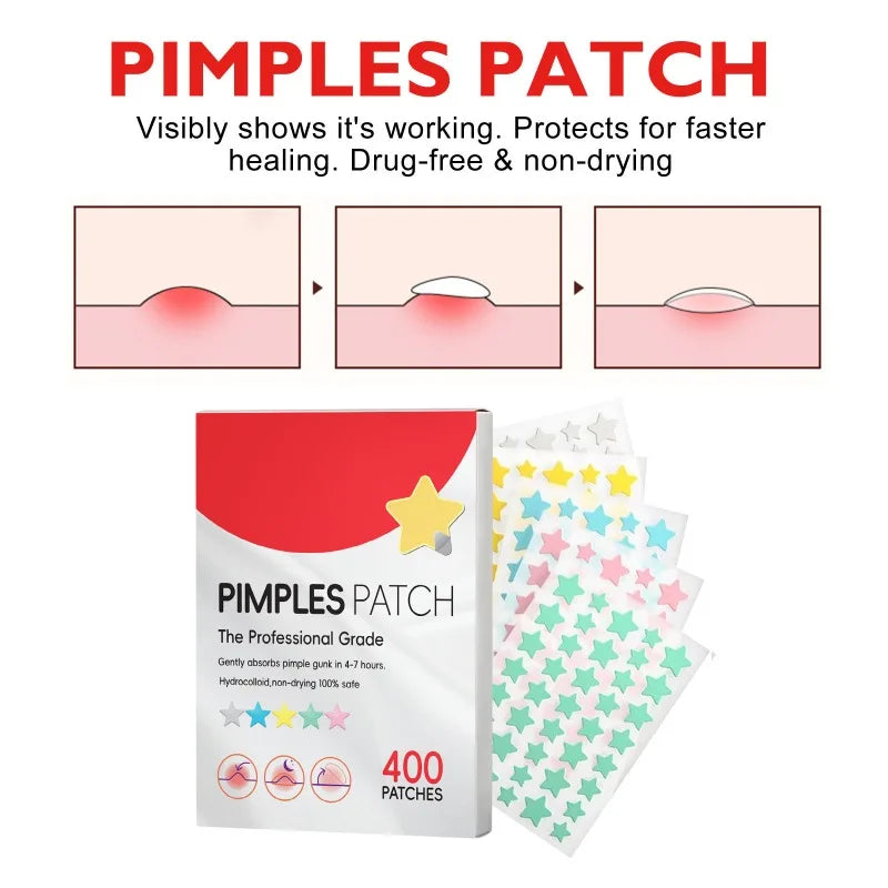 200/400pcs Acne Patches Invisible Pimple Cover for Face Oil Control Spot Treatment Cute Sticker for Covering Zits and Blemishes