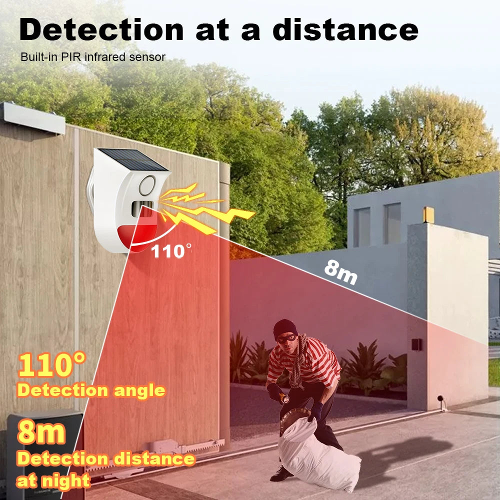 Solar WiFi Motion Sensor Alarm - Wireless Smart Home Security Siren Tidesmit