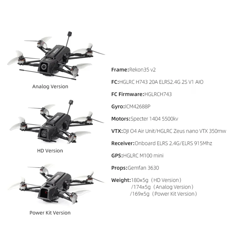 Rekon35 V2 FPV Drone: 3.5 Inch Quadcopter with ELRS System Tidesmit