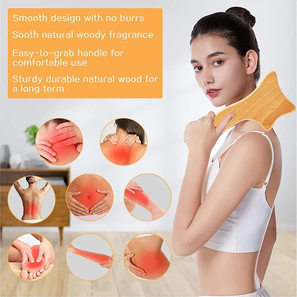 Wooden Lymphatic Drainage Massager Tool for Targeted Body Contouring Back Massage Instrument Tidesmit