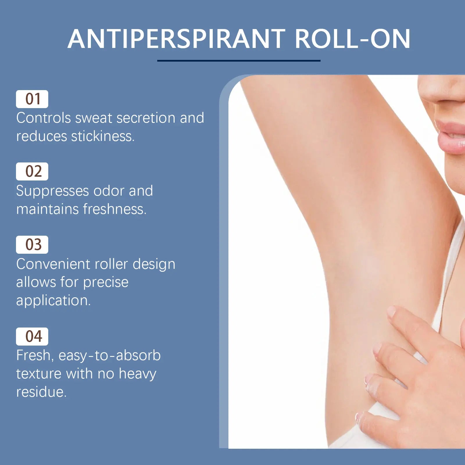Tidesmit roll-on antiperspirant deodorant stick for long-lasting sweatproof protection and odor elimination.