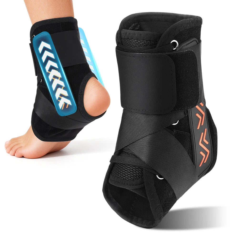 Foot Ankle Support Brace for for Arthritis Tendonitis Sprain Injuries with Side Stabilizers Women Men 360° Protect Foot Brace