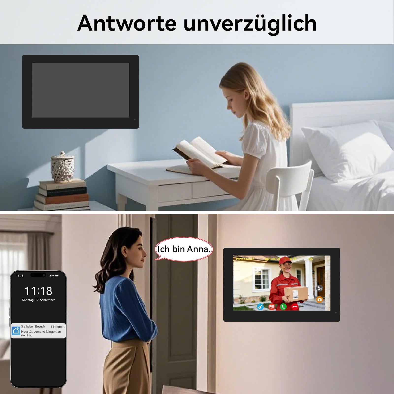 7 Inch Tuya Smart Wifi Video Entry Phone Intercom System 1080P 2 Wire Home Video Doorphone Doorbell RFID Card Unlock Apartment