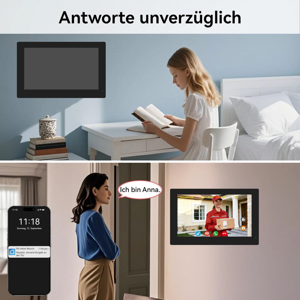 7" Touch Monitor Tuya WIFI Video Building Intercom System 2 Wire Cable Port 2-4 Units Apartment Video Door Phone Doorbell Kits