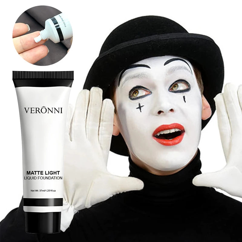 Tidesmit white liquid foundation texture close-up showing full coverage brightening formula for Halloween makeup