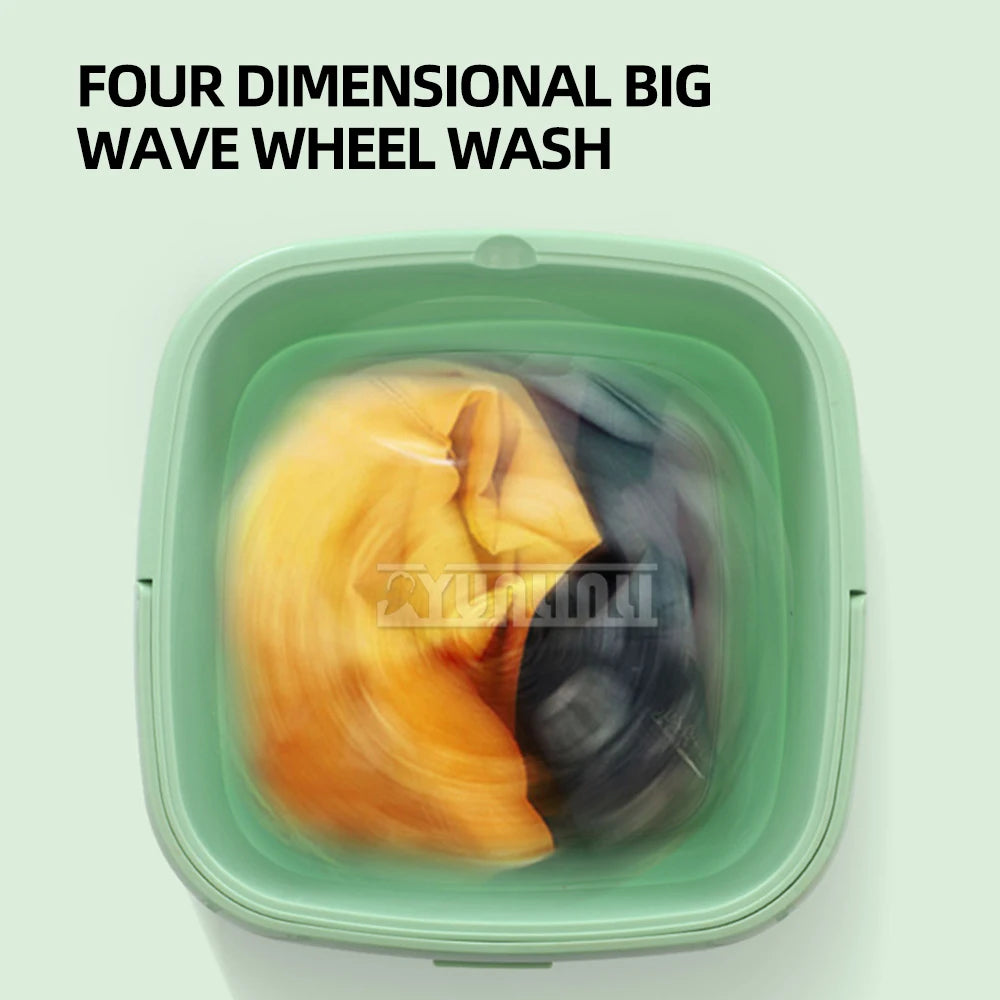 Tidesmit foldable portable washing machine for socks and underwear, side angle view of compact laundry appliance