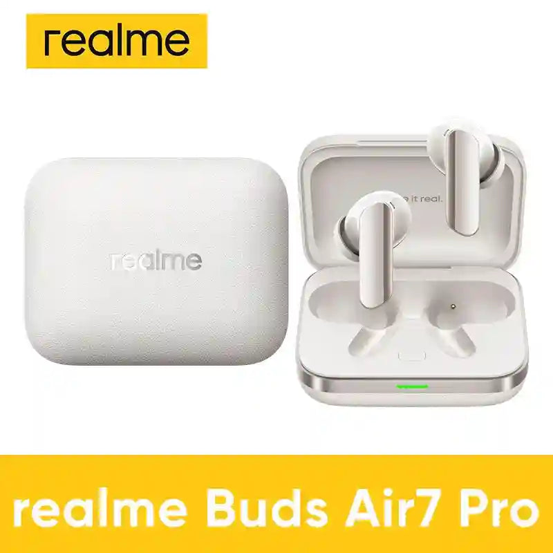 Realme Buds Air 7 Pro Wireless Earbuds - 53dB Active Noise Cancelling Glory Beige spain Tidesmit
