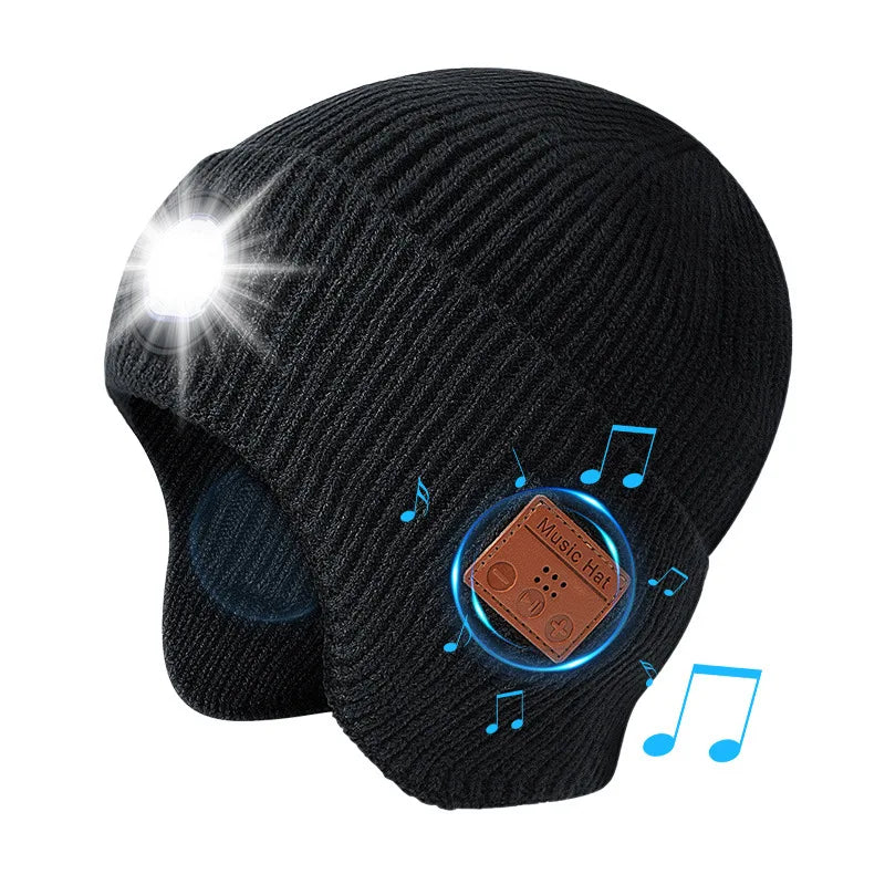 Bluetooth Beanie Hat with Stereo Speakers - Washable Wireless Headset Bluetooth lamp one-size-fits-all Tidesmit