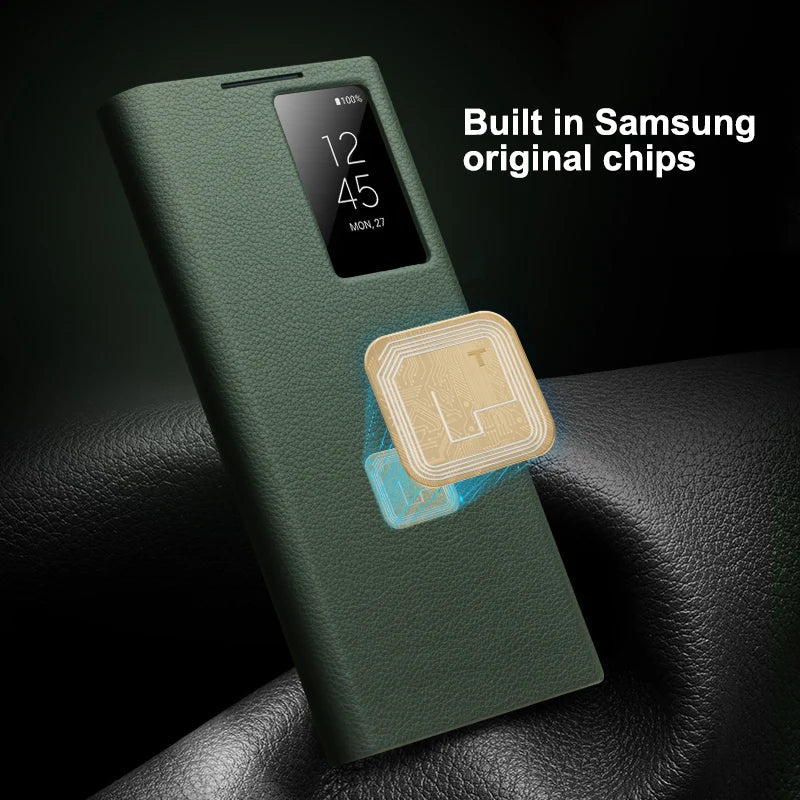 Samsung Galaxy S23 Genuine Leather Phone Case - Slim Shock-Absorbing Cover Tidesmit
