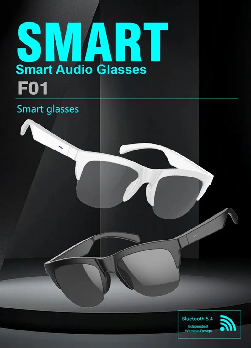 Bluetooth Sunglasses with Spatial Audio & UV Protection - Black Tidesmit