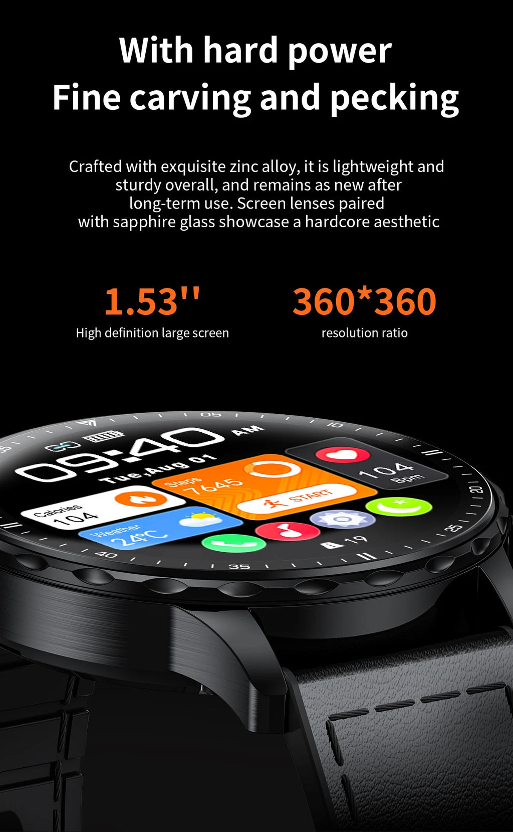 LIGE 2026 New Outdoor Sports Smart Watch Men 1.85“ HD Screen Heart Rate Bluetooth Call IP68 Waterproof Business Smartwatch Men