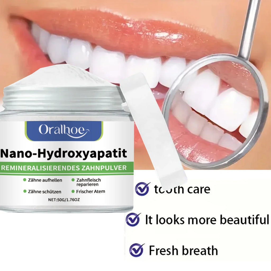 Tidesmit Winter Whitening Tooth Powder with 10% Hydroxyapatite for enamel repair and fresh cool mint breath.