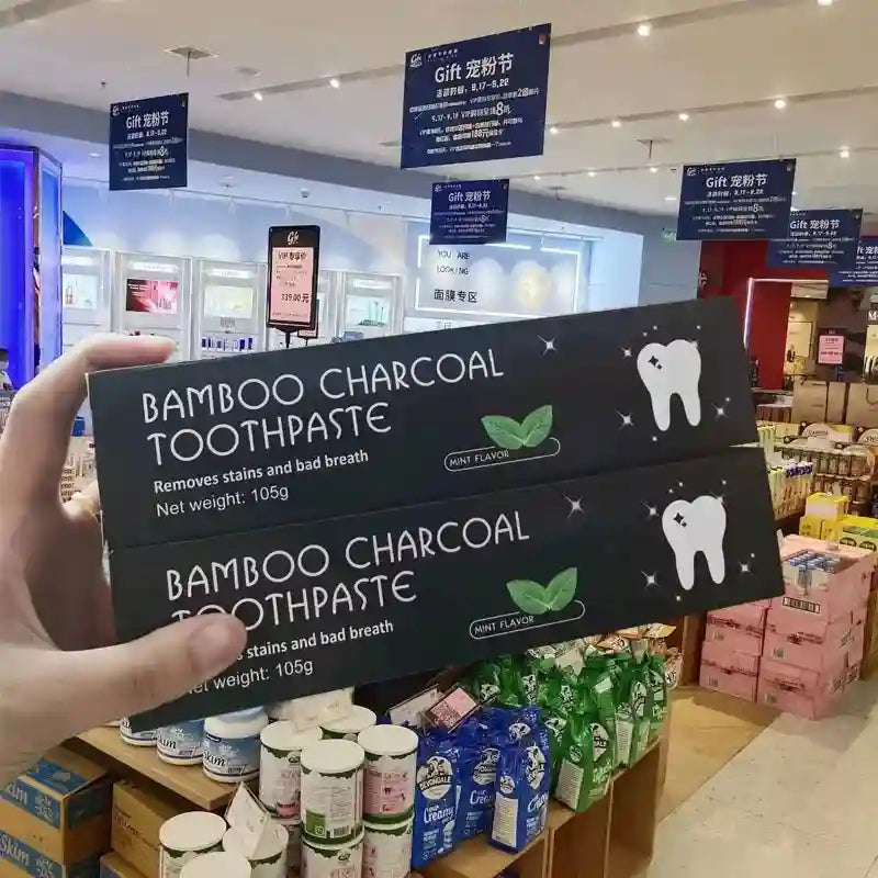 Tidesmit bamboo charcoal whitening toothpaste for effective stain removal and fresh breath oral care
